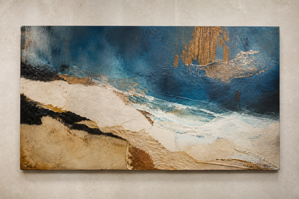 Between Tides — Mixed media on canvas, by Liam van der Merwe